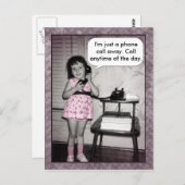 Vintages Foto - Benutzerdefinierter Anruf abgescha Postkarte (Vorne/Hinten)