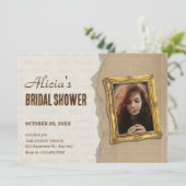 Vintages Foto Brautparty Einladung (Stehend Vorderseite)