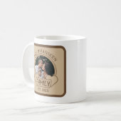 Vintages Foto Brown & Beige Kaffeetasse (Vorderseite Links)