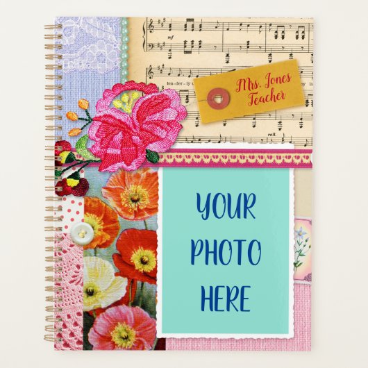 Vintages Foto Collage Art Zuhause Lehrer Planer (Vorderseite)