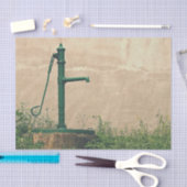 Vintages Foto der grünen Wasserpumpe Seidenpapier (Handwerk)