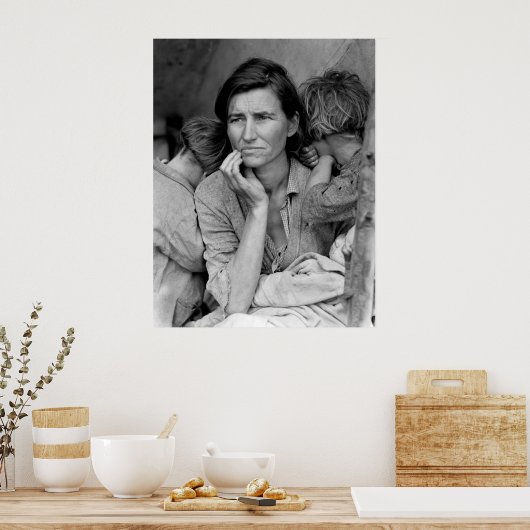 Vintages Foto der Migrantenmutter Poster (Küche)