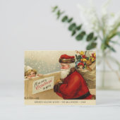 Vintages Foto der Weihnachtsfamilie Postkarte (Stehend Vorderseite)