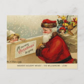 Vintages Foto der Weihnachtsfamilie Postkarte (Vorderseite)
