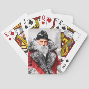 Vintages Foto des Weihnachtsmannes Spielkarten