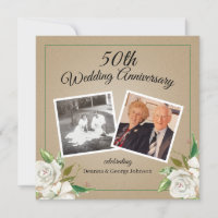 Vintages Foto Floral 50. Hochzeitstag