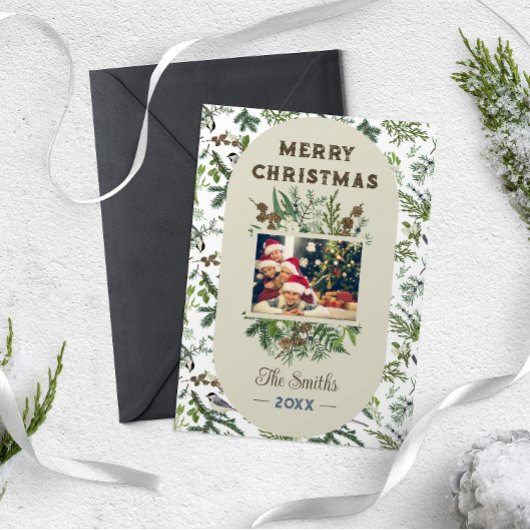 Vintages Foto Foliage Grüne Weihnachten