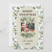 Vintages Foto Foliage Grüne Weihnachten (Vorderseite)