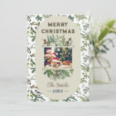 Vintages Foto Foliage Grüne Weihnachten (Stehend Vorderseite)