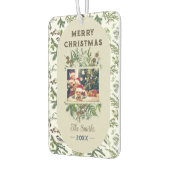 Vintages Foto Foliage Grüne Weihnachten Autolufterfrischer (Links)