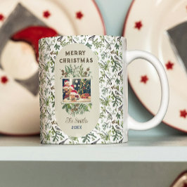 Vintages Foto Foliage Grüne Weihnachten Kaffeetasse