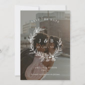 Vintages Foto für Blumenkranz Save The Date (Vorderseite)