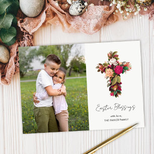 Vintages Foto für den Blumenkreuz Feiertagskarte