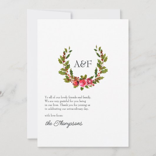 Vintages Foto für Heilige Weihnachten Dankeskarte (Rückseite)