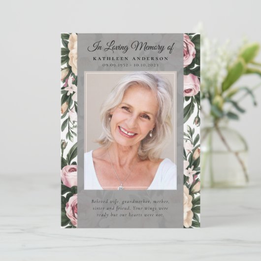 Vintages Foto-Gedenkprogramm Einladung (Stehend Vorderseite)