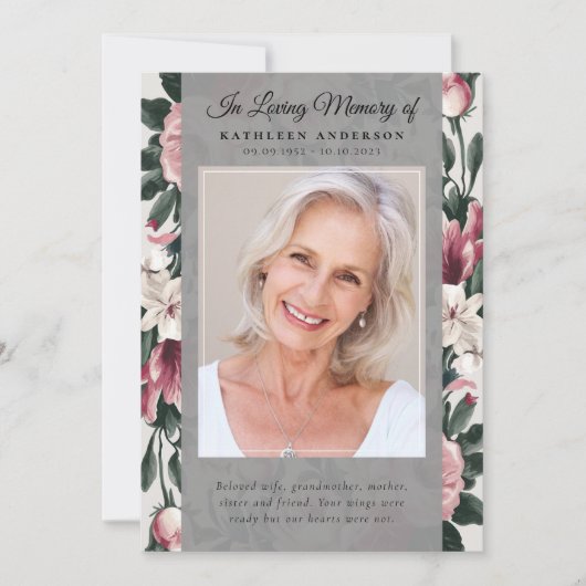 Vintages Foto-Gedenkprogramm Einladung (Vorderseite)