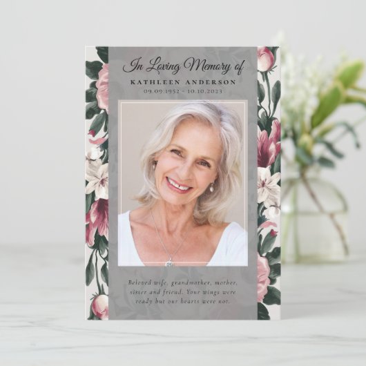 Vintages Foto-Gedenkprogramm Einladung (Stehend Vorderseite)