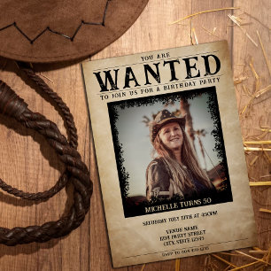 Vintages Foto Gewollt Poster 50. Geburtstagsparty Einladung