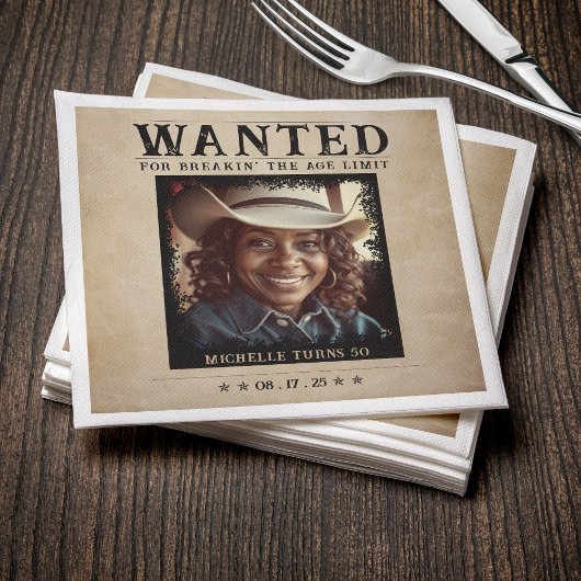 Vintages Foto Gewollt Poster Geburtstag Serviette