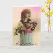 Vintages Foto Glückwunsch Karte (Gelbe Blume)