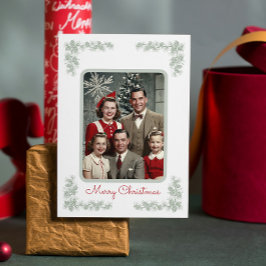 Vintages Foto Grüne Kiefernrahmen Weihnachten