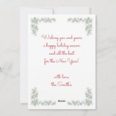 Vintages Foto Grüne Kiefernrahmen Weihnachten (Rückseite)