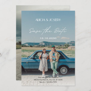 Vintages Foto Hochzeit minimalistisch Save The Date