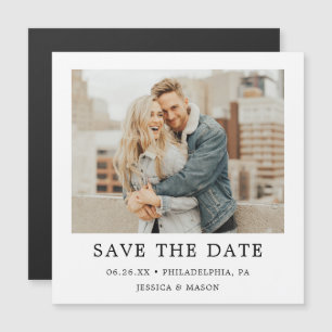 Vintages Foto Hochzeit speichert Datumsmagnete Magneteinladung