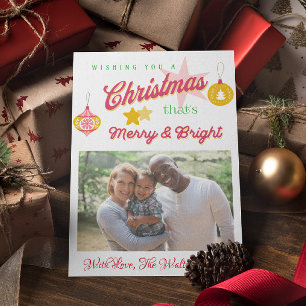 Vintages Foto in Rot, Grün und Gold Postkarte