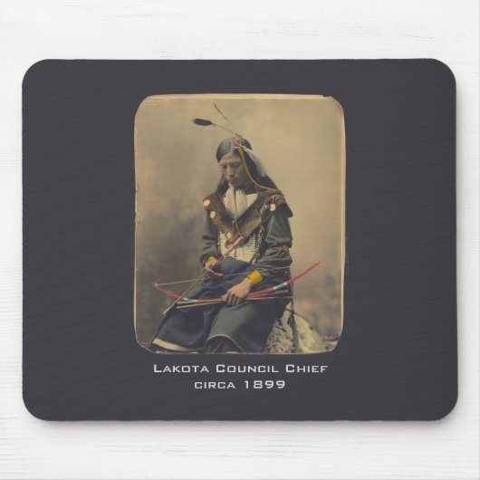 Vintages Foto Indianerpräsident Lakota Mousepad (Vorne)
