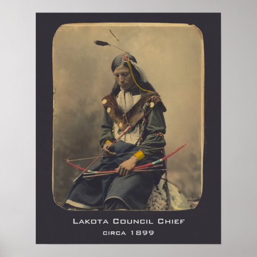 Vintages Foto Indianerpräsident Lakota Poster (Vorne)
