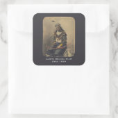 Vintages Foto Indianerpräsident Lakota Quadratischer Aufkleber (Tasche)