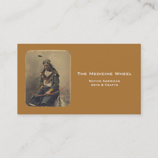 Vintages Foto Indianerpräsident Lakota Visitenkarte (Vorderseite)