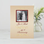 Vintages Foto Jahrestag der Einladung (Stehend Vorderseite)