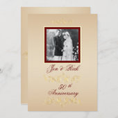 Vintages Foto Jahrestag der Einladung (Vorne/Hinten)