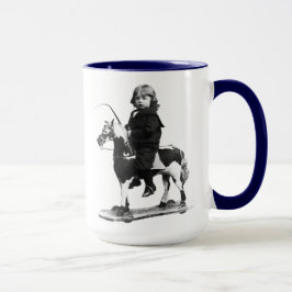 VINTAGES FOTO JUGEND IN HOLZHORSE Ringer Tasse