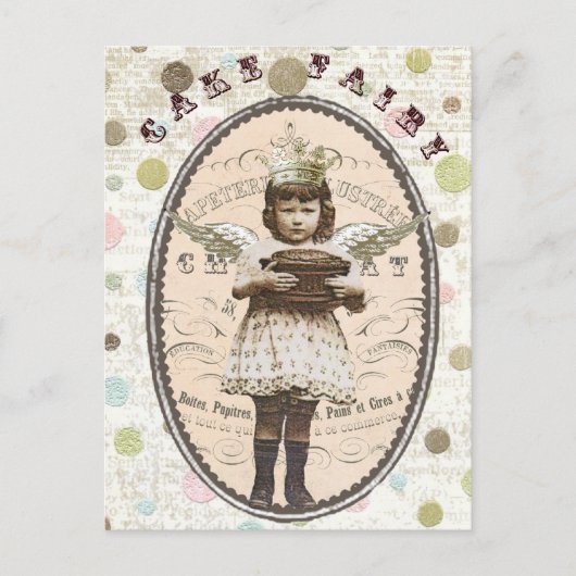 Vintages Foto Kuchenmärchen Postkarte (Vorderseite)