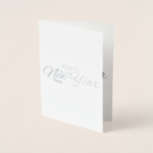 Vintages Foto - Neujahr - Silber Folienkarte