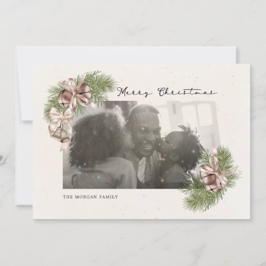 Vintages Foto-Overlay Feiertagskarte (Vorderseite)