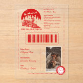 Vintages Foto Polar Express Weihnachtskarte Acryleinladungen (Vorderseite)