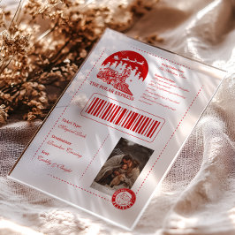 Vintages Foto Polar Express Weihnachtskarte Acryleinladungen