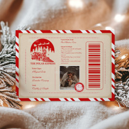 Vintages Foto Polar Express Weihnachtskarte Feiertagskarte