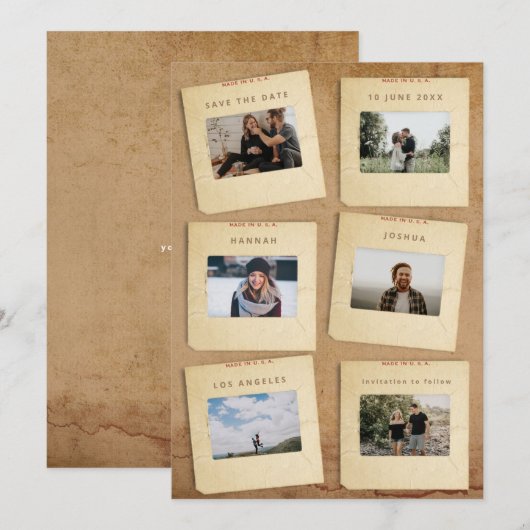 Vintages Foto Save The Date (Vorne/Hinten)