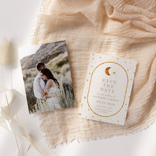 Vintages Foto Save the Date Einladung