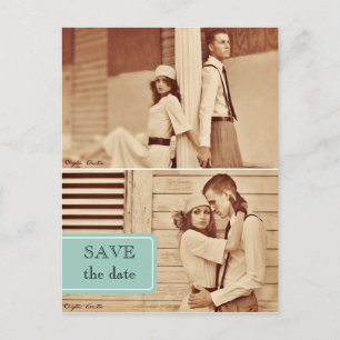 Vintages Foto Save the Date Postkarte
