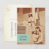 Vintages Foto Save the Date Postkarte (Vorne/Hinten)