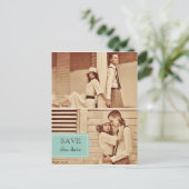 Vintages Foto Save the Date Postkarte (Stehend Vorderseite)