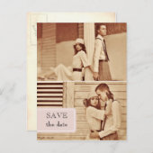Vintages Foto Save the Date Postkarte (Vorne/Hinten)