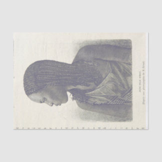 Vintages Foto schöne Frau decoup Seidenpapier