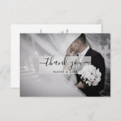 Vintages Foto Schwarz-Weiß-Hochzeit Dankeskarte (Vorne/Hinten)